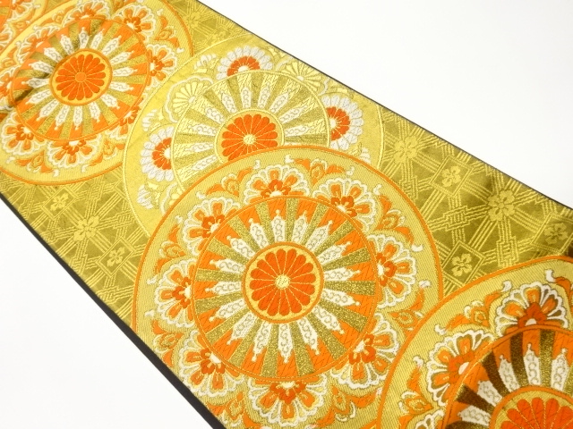 JAPANESE KIMONO / VINTAGE FUKURO OBI / SILK / WOVEN GENJIGURUMA